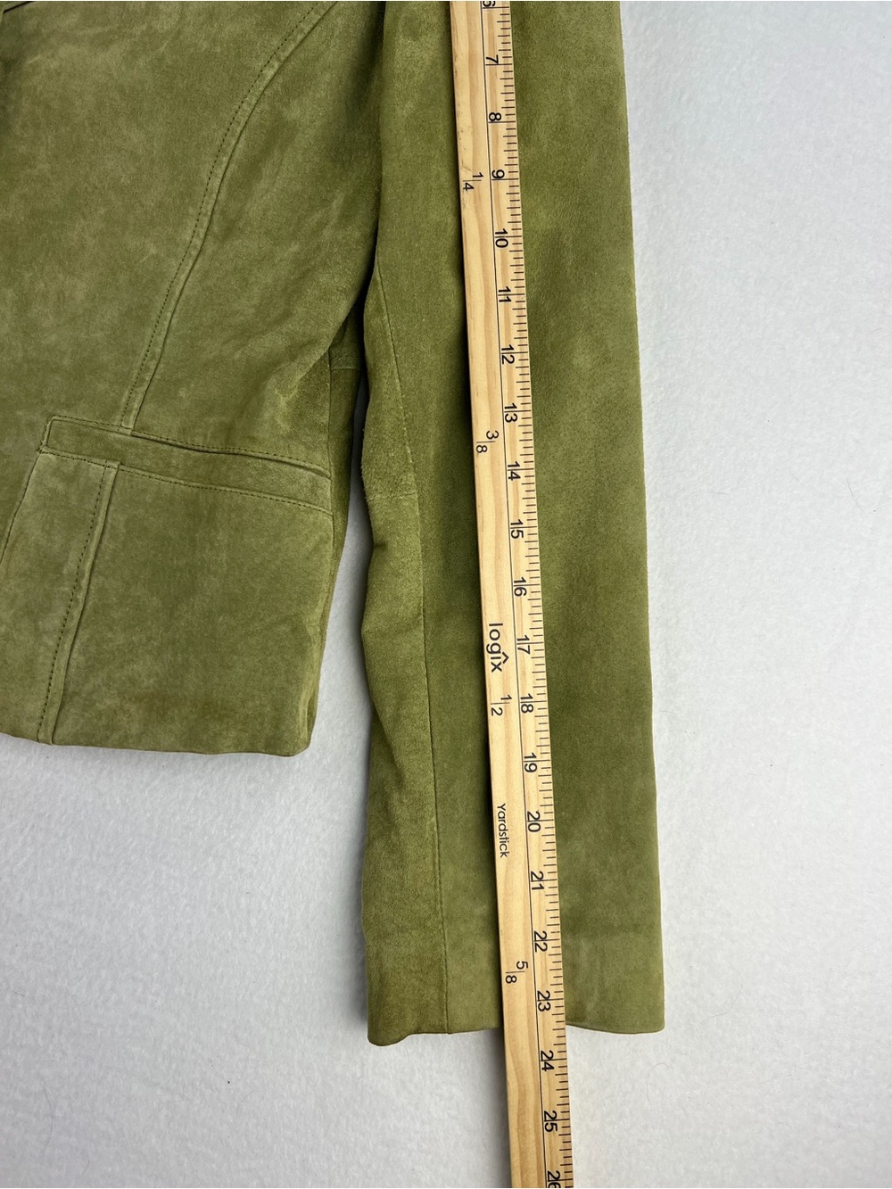 VTG Wmns 100% Genuine Leather Suede Uniform John Paul Richard Olive Jacket Sz M - Picture 6 of 9
